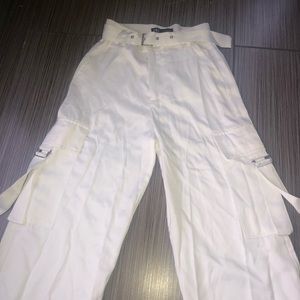 White belted Zara pants